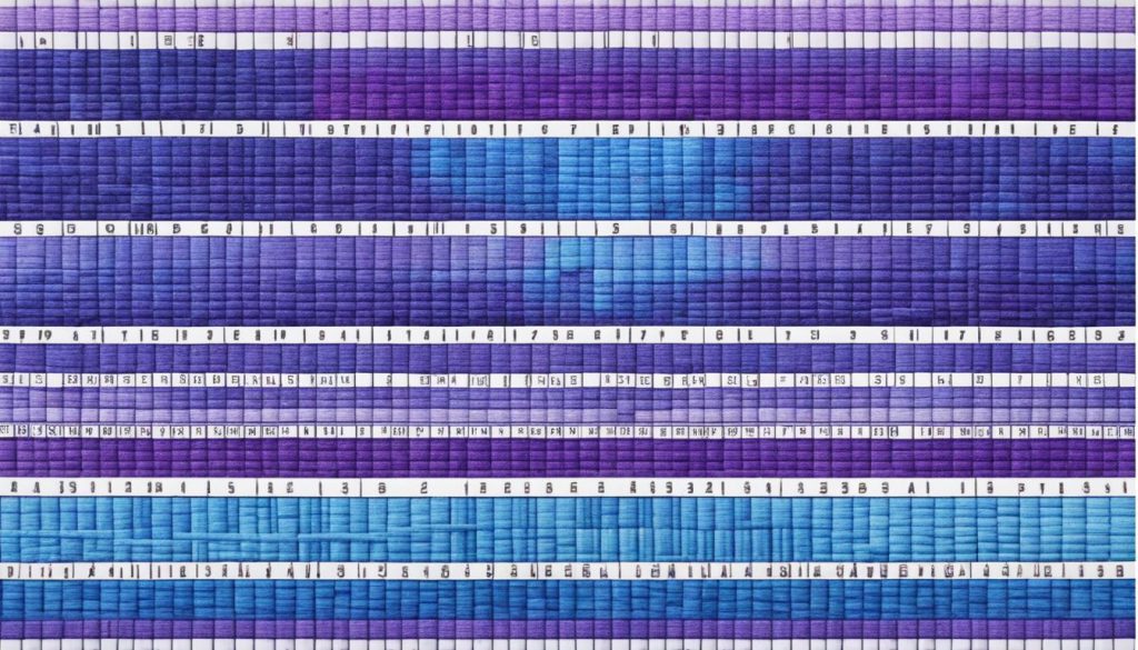 cross stitch needle size chart