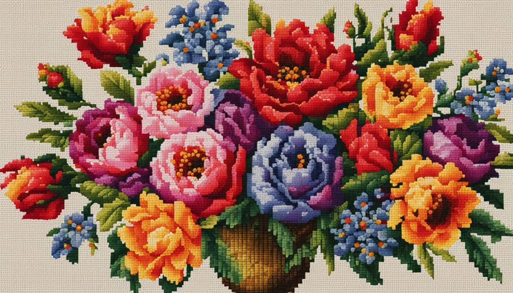 Cross stitch flowers