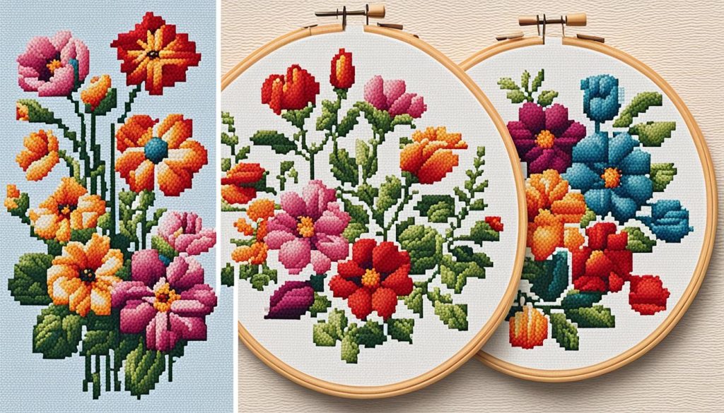 cross stitch designs vs knitting patterns