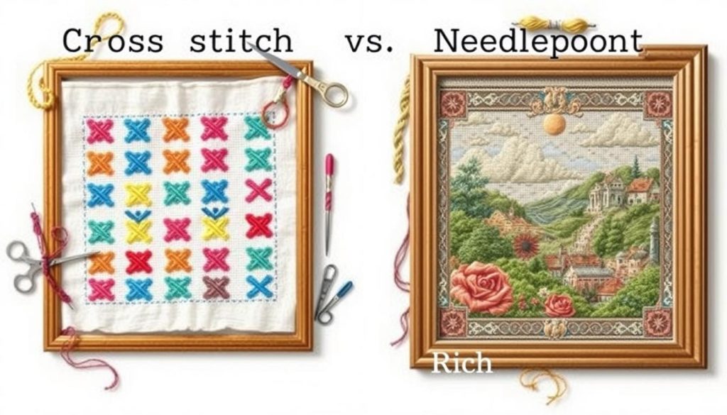 Comparing Techniques Cross Stitch vs Needlepoint