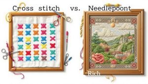 What is needlepoint vs cross stitch?