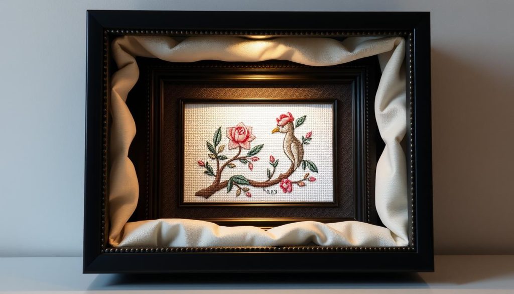 Shadow box framing for cross stitch