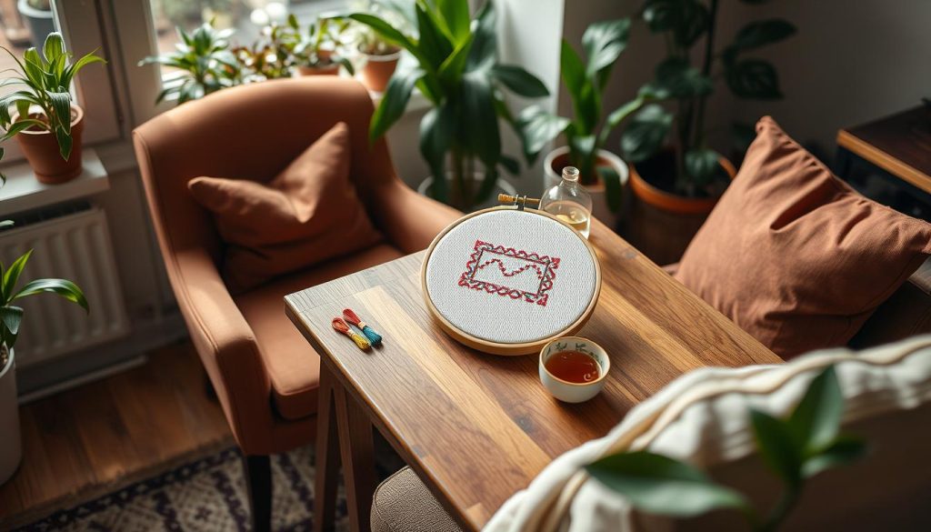 mindfulness through cross stitch