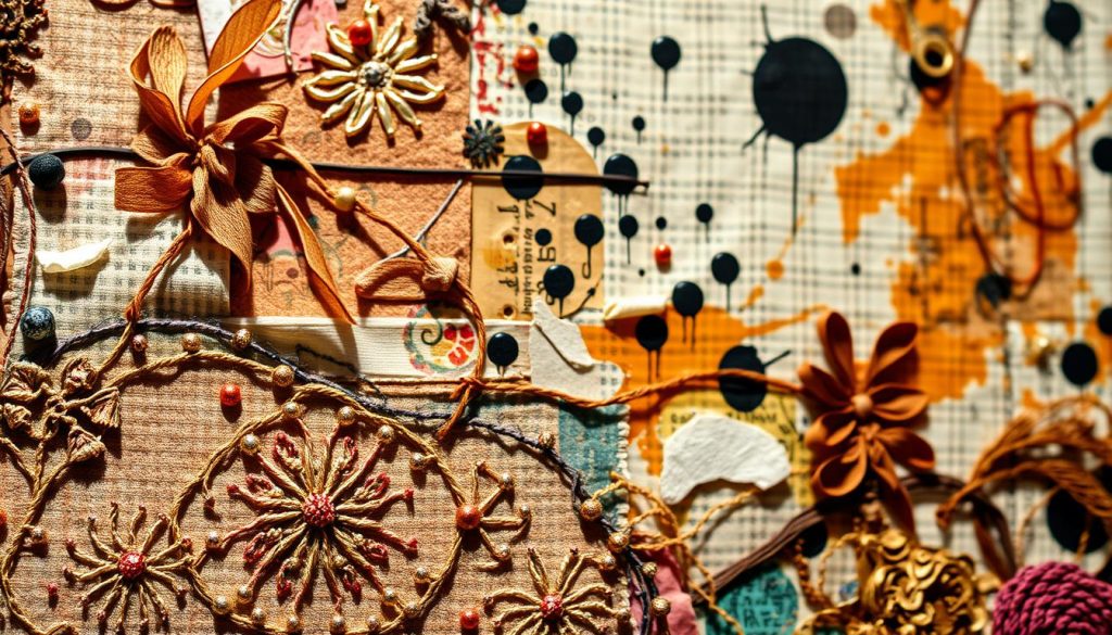 mixed media cross stitch